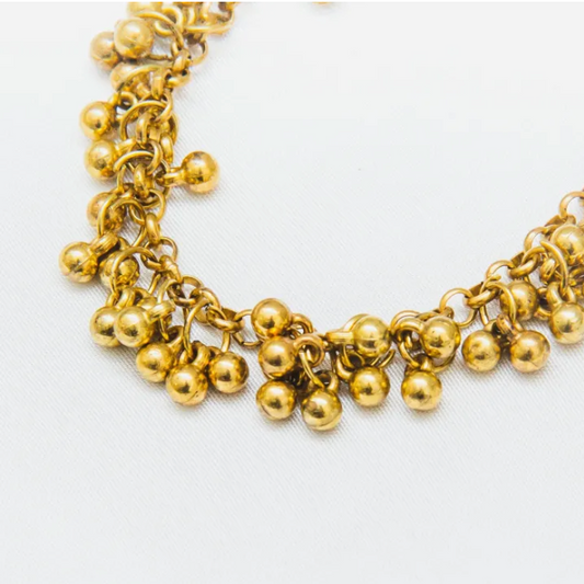 Pair Golden & Silver Pearl Payal/Anklets Girls Pair